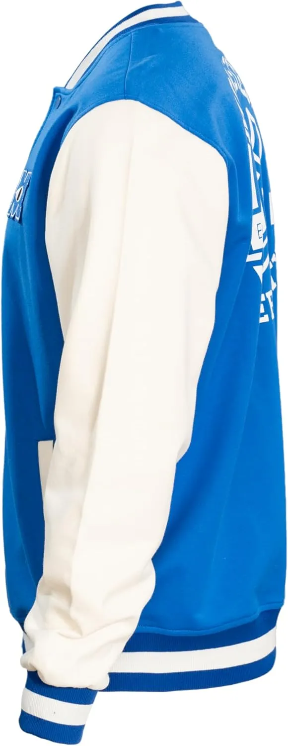 Mad Engine Monsters University Varsity Jacket Blue and White MU Logo Halloween Costume Cosplay - Adult