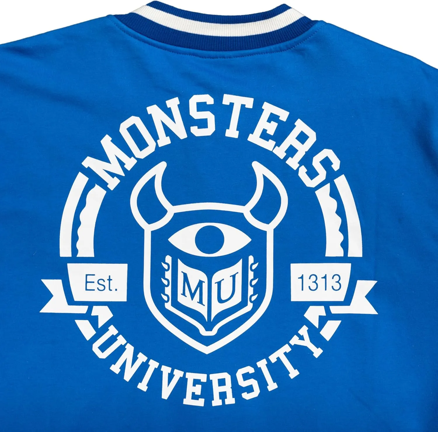 Mad Engine Monsters University Varsity Jacket Blue and White MU Logo Halloween Costume Cosplay - Adult