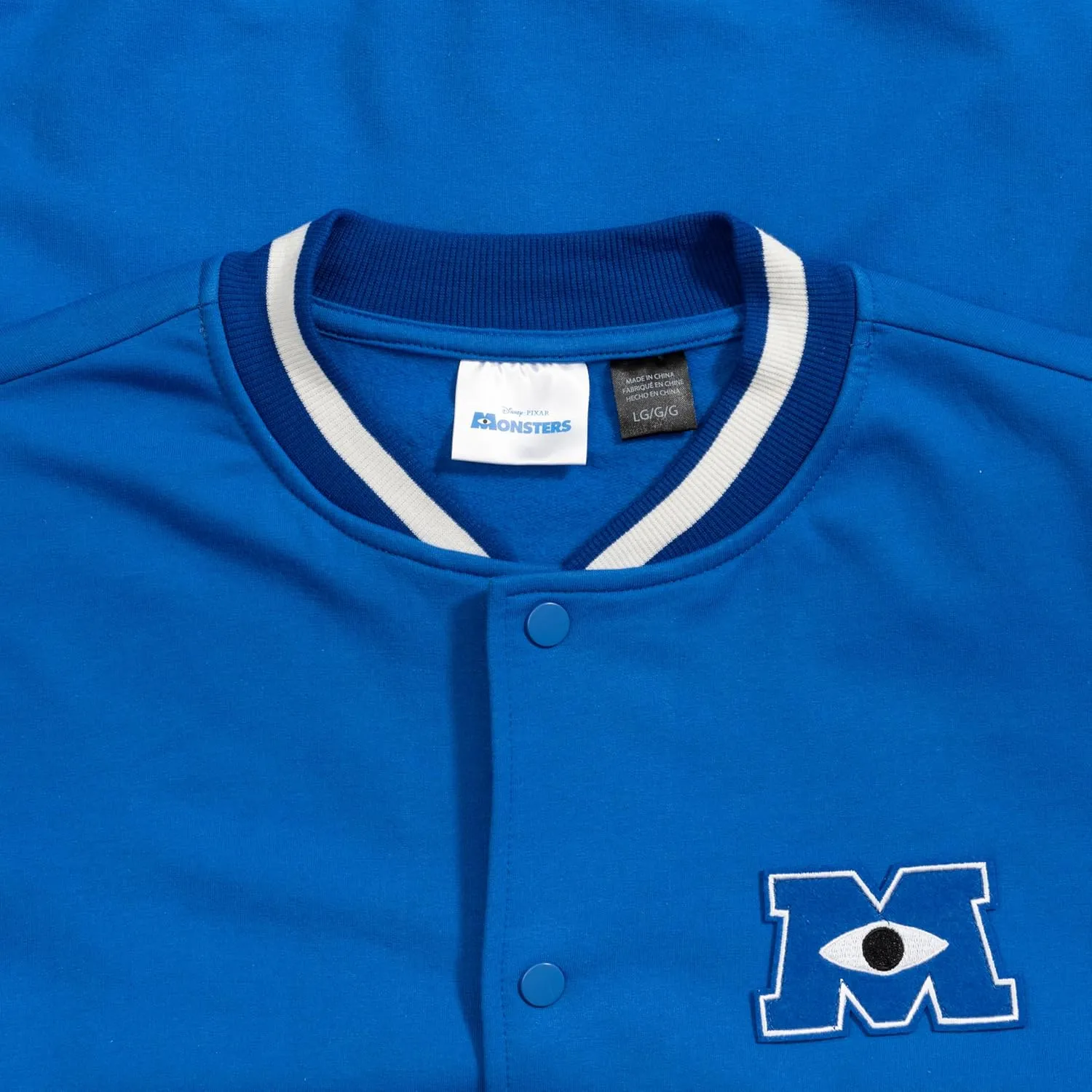 Mad Engine Monsters University Varsity Jacket Blue and White MU Logo Halloween Costume Cosplay - Adult