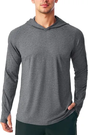 MAGCOMSEN Men's UPF 50  Sun Protection Hoodie Lightweight Long Sleeve Rash Guard Shirts Fishing Swim Athletic Workout