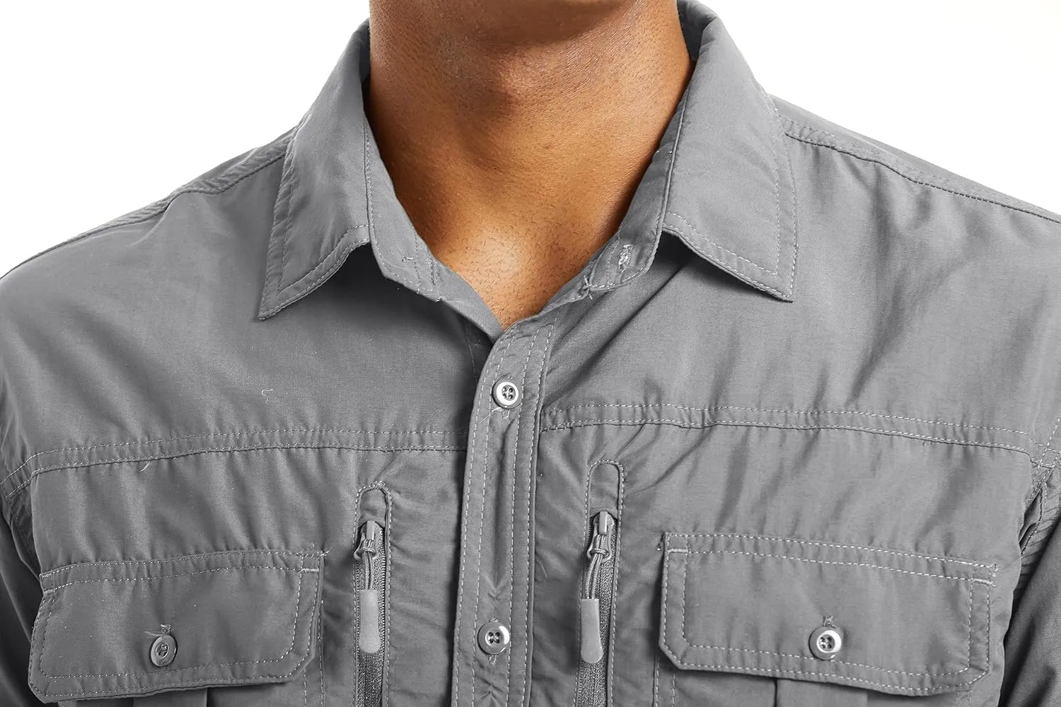 MAGCOMSEN Men's UPF 50  Sun Protection Shirts, Button Down Long Sleeve Shirt for Hiking, Fishing, Safari