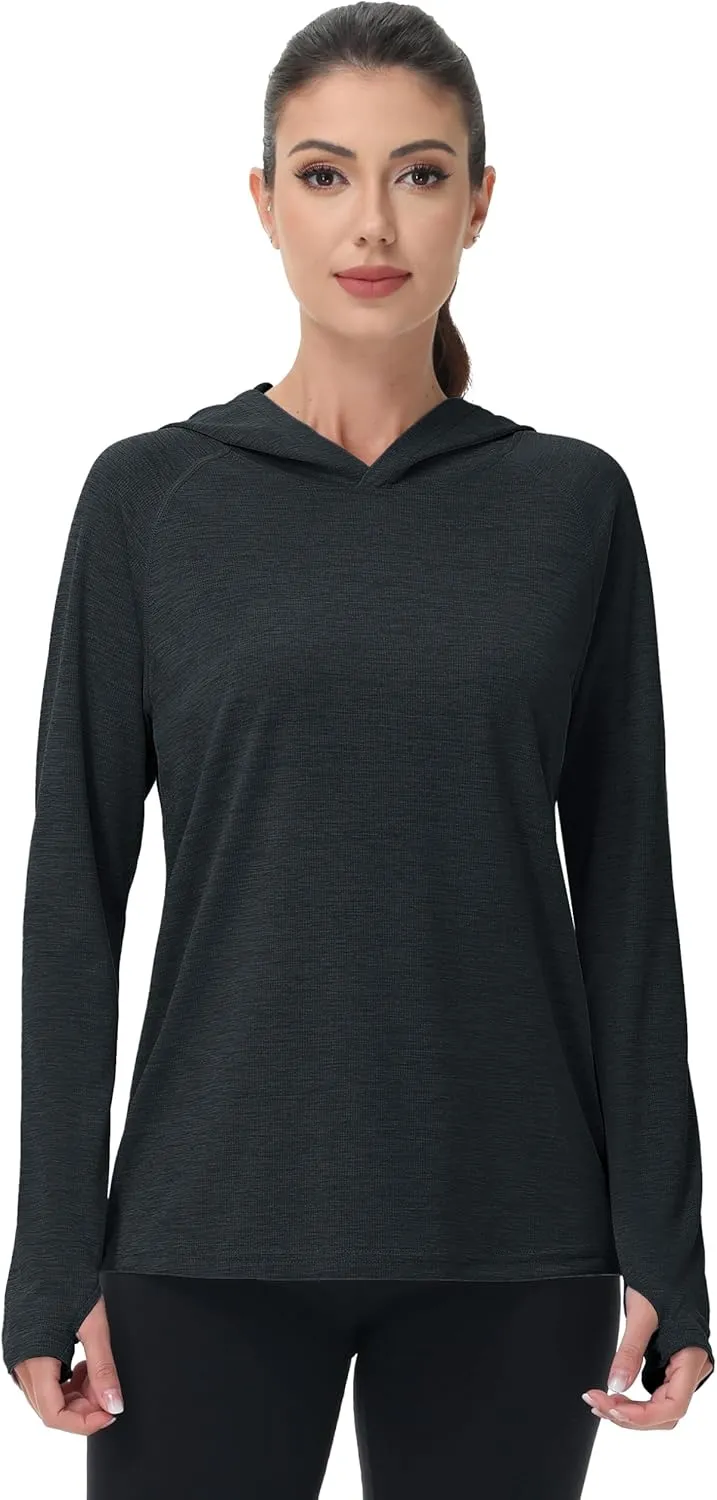 MAGCOMSEN Women's Sun Protection Hoodie Shirts UPF 50  Long Sleeve Top Quick Dry Lightweight for Hiking Athletic