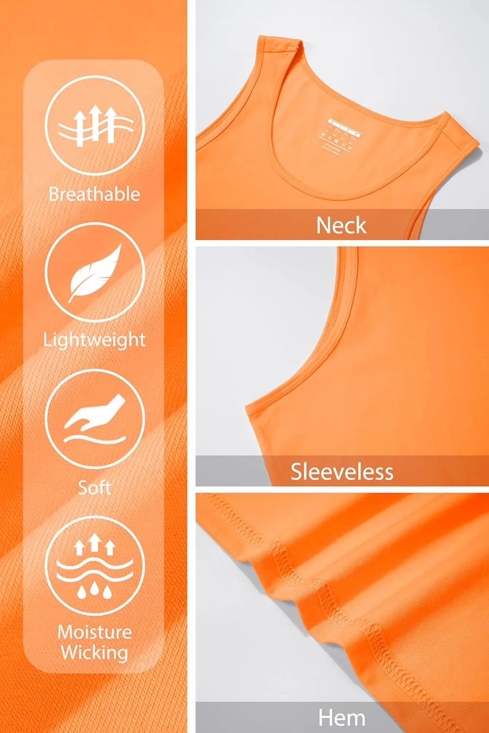 MAGNIVIT Cotton Workout Sleeveless Shirts for Men Quick Dry Muscle Shirt Lightweight Summer Running Tank Tops