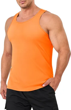 MAGNIVIT Cotton Workout Sleeveless Shirts for Men Quick Dry Muscle Shirt Lightweight Summer Running Tank Tops
