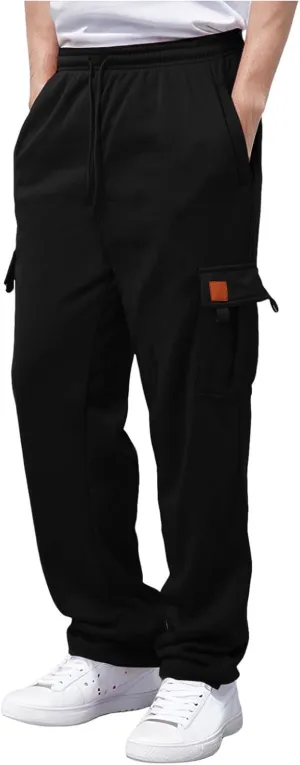 Male Fashion Fitness Trousers Loose Fit Hiking Joggers Outdoor Wearing Pants with Pockets Overalls Sweatpants
