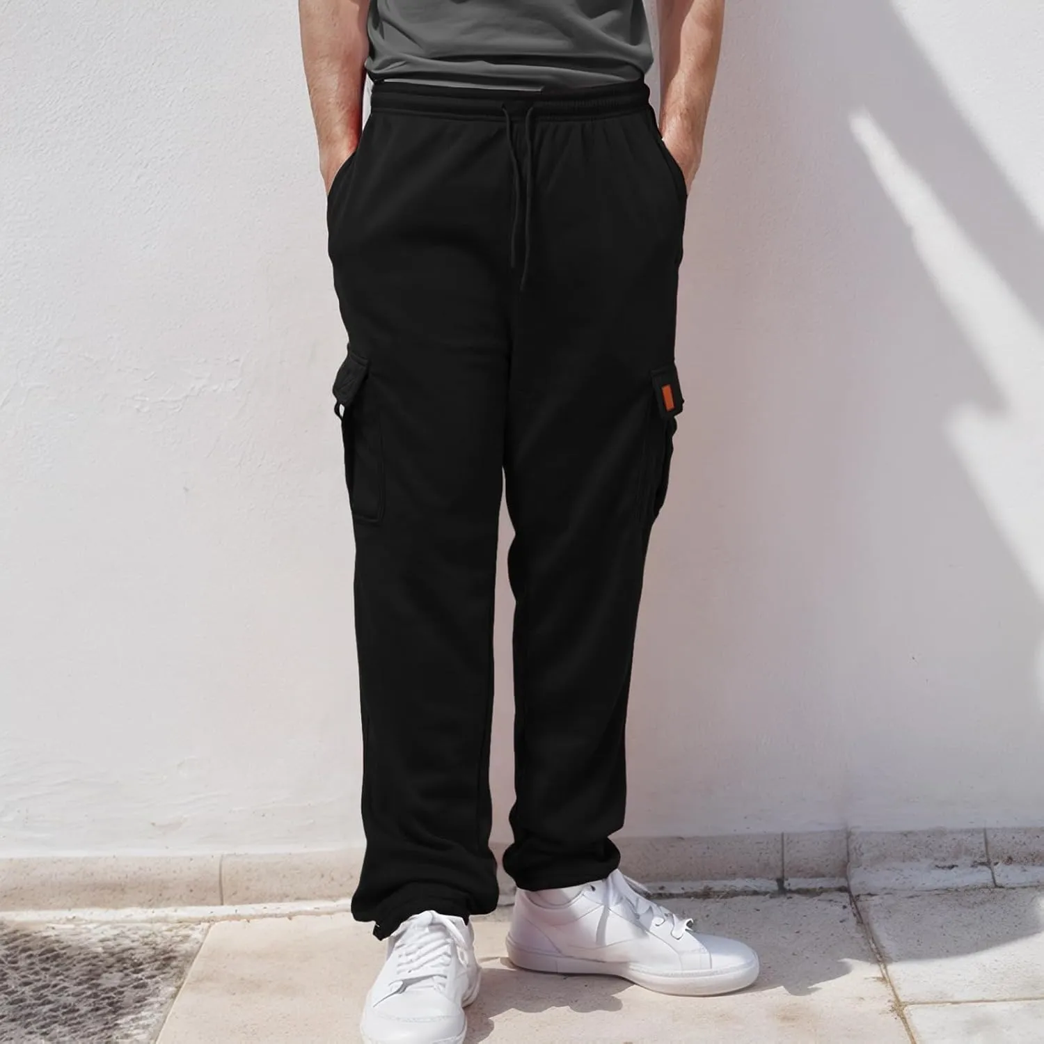 Male Fashion Fitness Trousers Loose Fit Hiking Joggers Outdoor Wearing Pants with Pockets Overalls Sweatpants