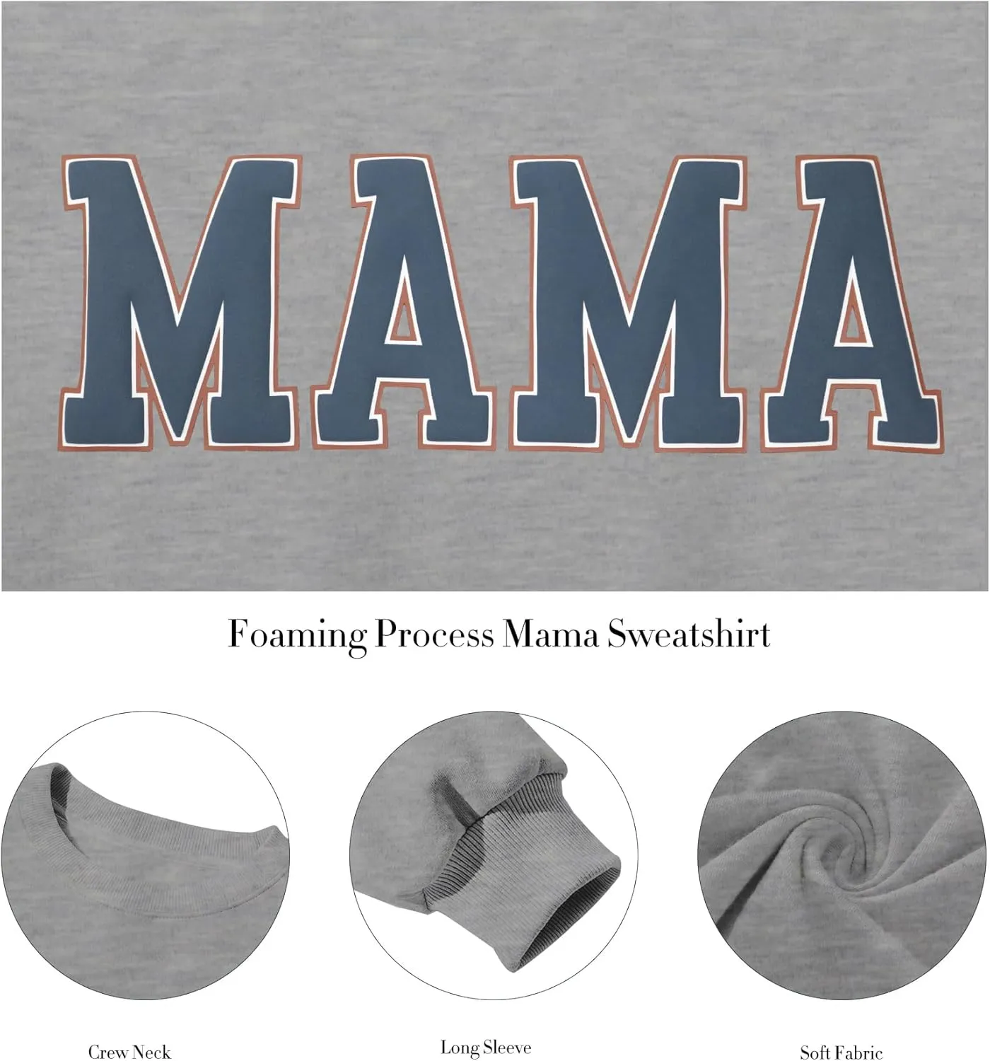 Mama Sweatshirt Women Mama Graphic Crewneck Sweatshirt Mom Gift Shirt Casual Long Sleeve Pullover Tops