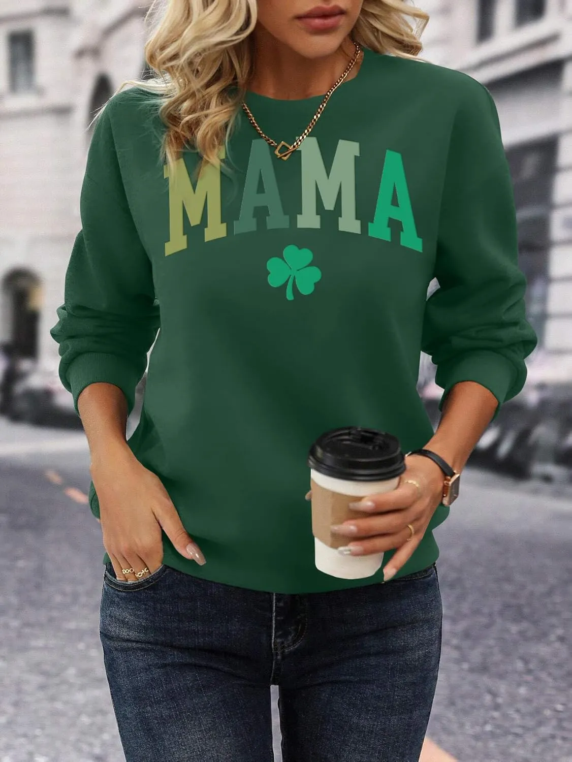 Mama Sweatshirt Women Mama Graphic Crewneck Sweatshirt Mom Gift Shirt Casual Long Sleeve Pullover Tops