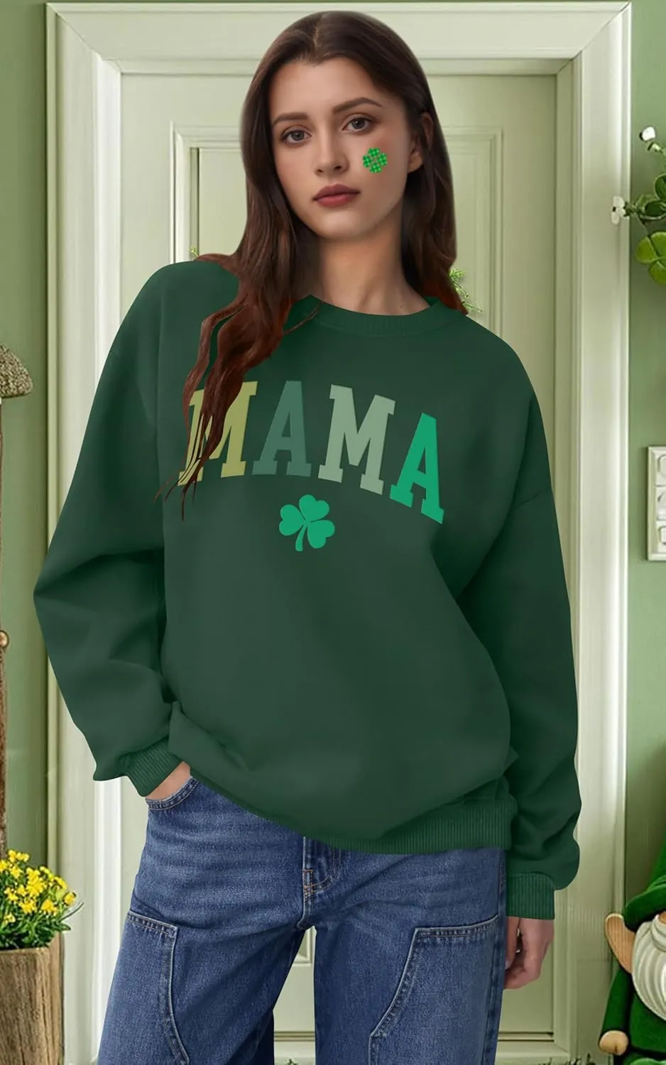 Mama Sweatshirt Women Mama Graphic Crewneck Sweatshirt Mom Gift Shirt Casual Long Sleeve Pullover Tops
