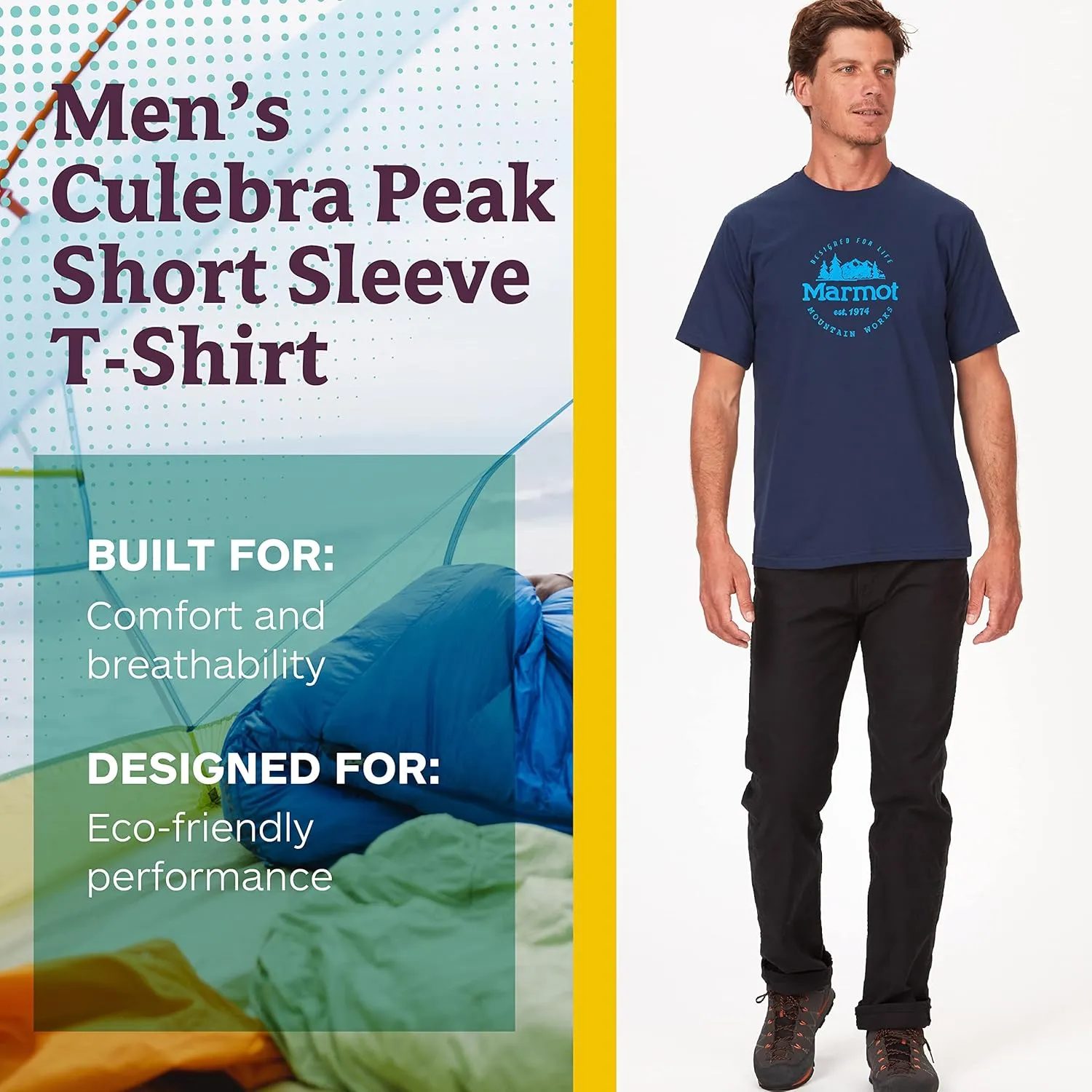 MARMOT Men's Logo T-Shirts - Printed Graphic on Cotton Tee