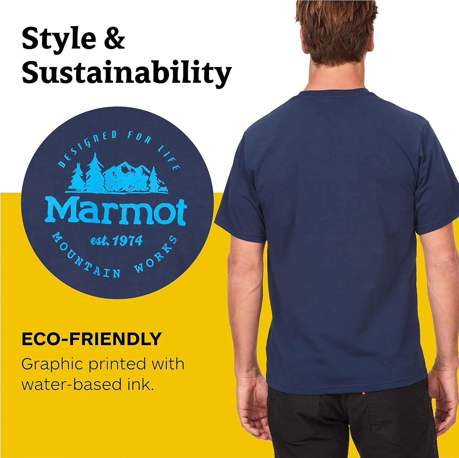 MARMOT Men's Logo T-Shirts - Printed Graphic on Cotton Tee