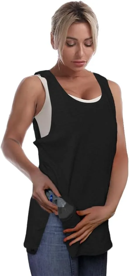 Mastectomy Recovery Tank Top with Drain Pockets Unisex Post Shoulder Surgery Shirts Full Snap Rotator Cuff Recovery Clothing