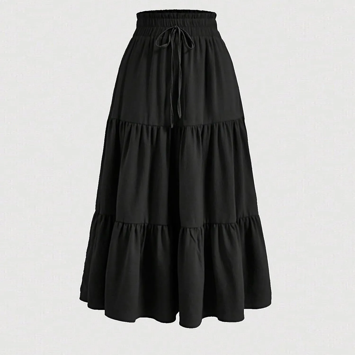 Maxi Skirts for Women Summer Floral Pleated Tiered Boho Flowy Elastic Waist A-Line Spring Beach Vacation Long Skirt