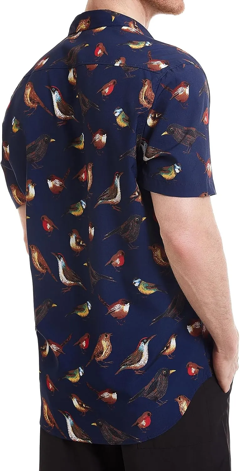 MCULIVOD Men's Hawaiian Tropical Shirts, Printing Short Sleeve Casual Button Down Shirt