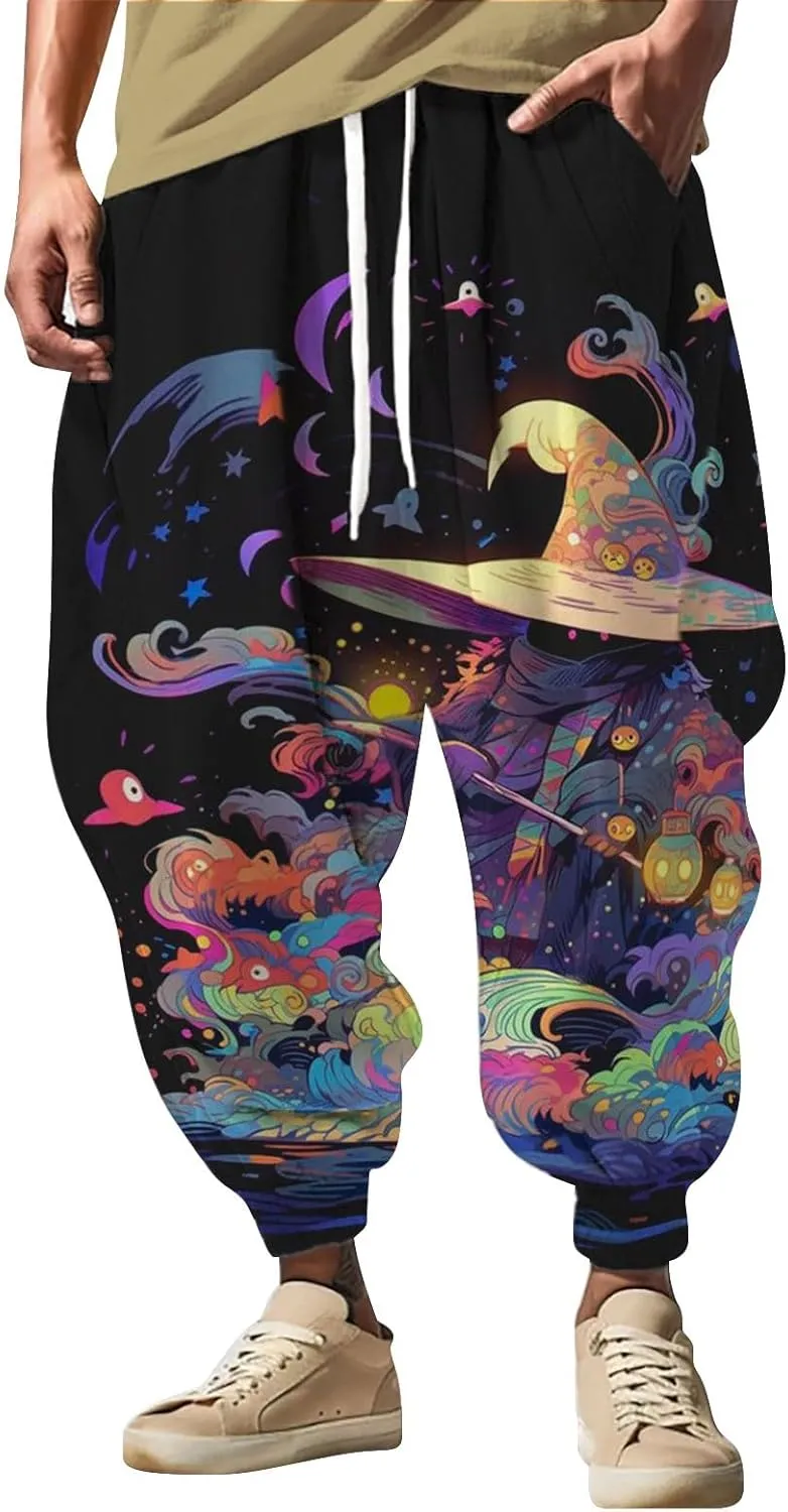 Men Cotton Baggy Hippie Yoga Harem Pants Casual Sweatpants Loose Drop Crotch Trousers Loose Pants Mens Cargo