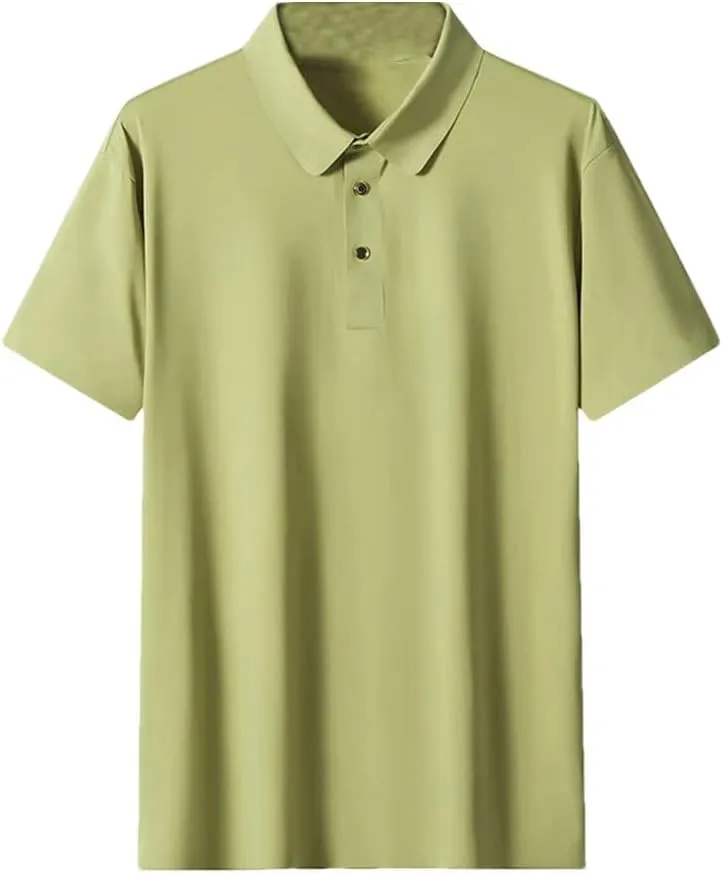 Men Ice Silk Casual Short Sleeved T-Shirt Men Outdoor Sports Running Fitness Top Quick Dry Fit Polo Shirts
