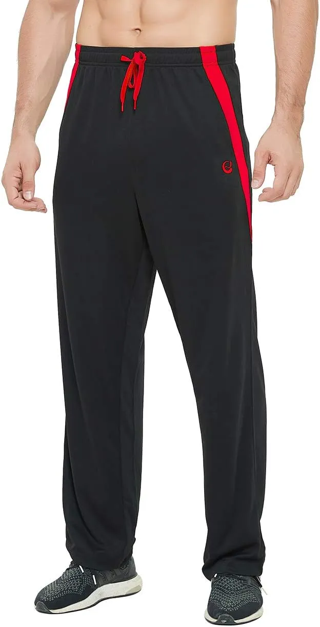 Men's Athletic Pant with Pockets Open Bottom Sweatpants for Men Workout, Exercise, Running