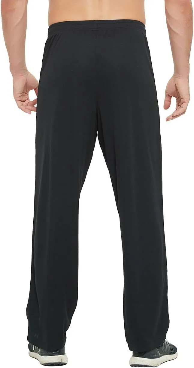 Men's Athletic Pant with Pockets Open Bottom Sweatpants for Men Workout, Exercise, Running