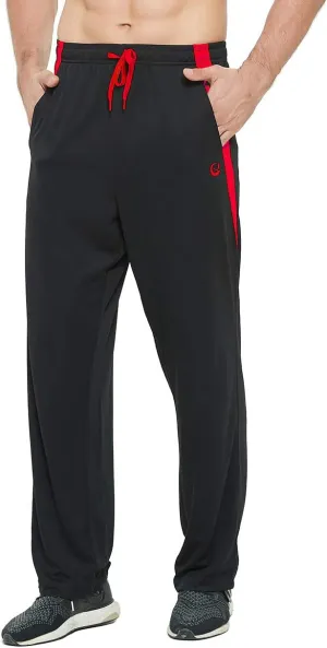 Men's Athletic Pant with Pockets Open Bottom Sweatpants for Men Workout, Exercise, Running