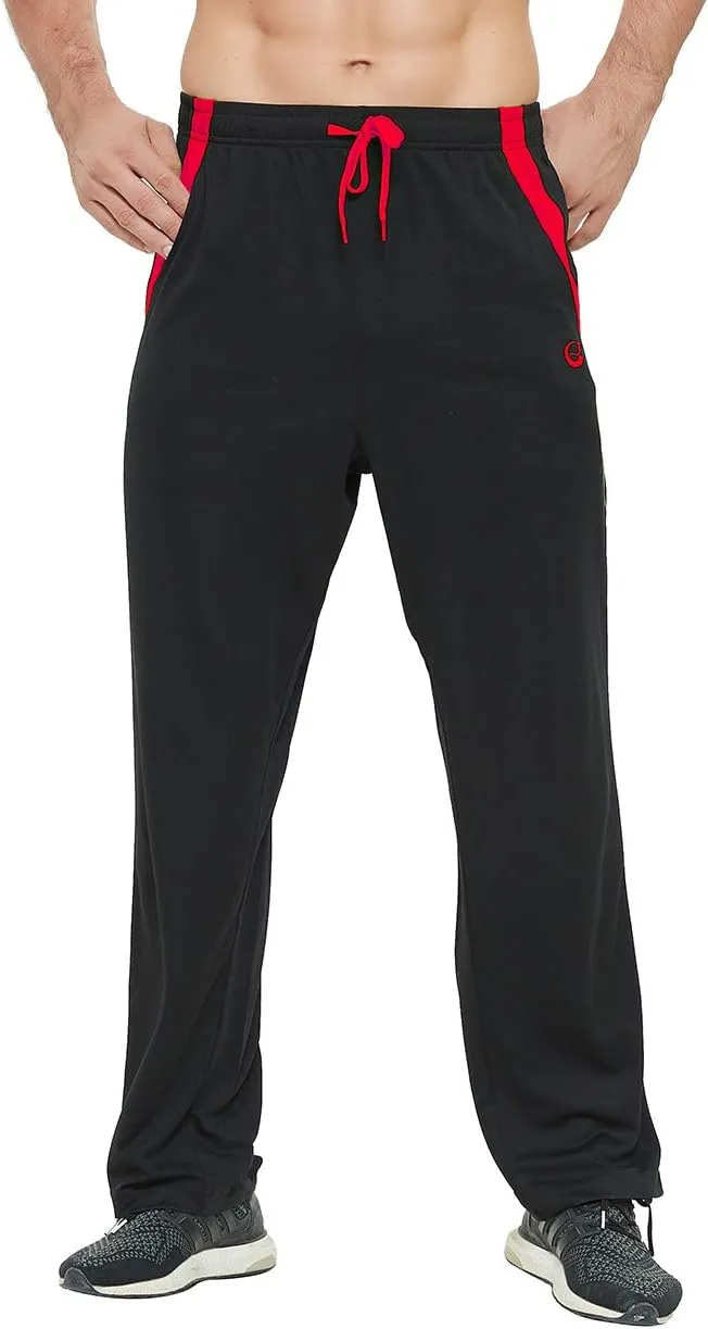 Men's Athletic Pant with Pockets Open Bottom Sweatpants for Men Workout, Exercise, Running
