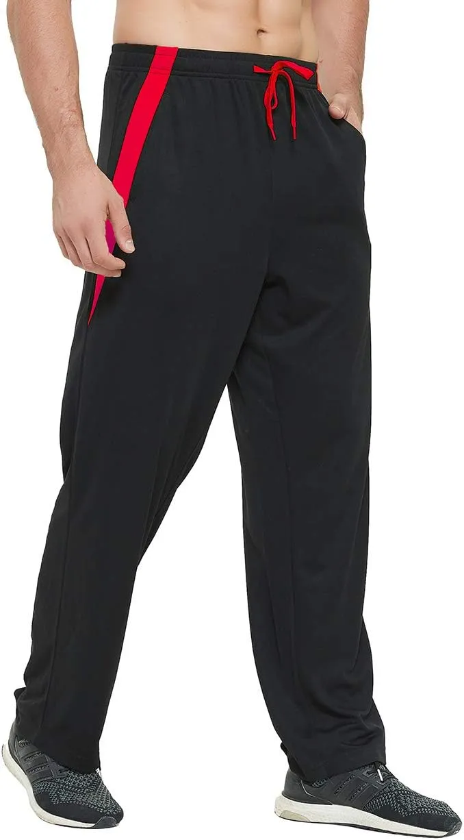 Men's Athletic Pant with Pockets Open Bottom Sweatpants for Men Workout, Exercise, Running