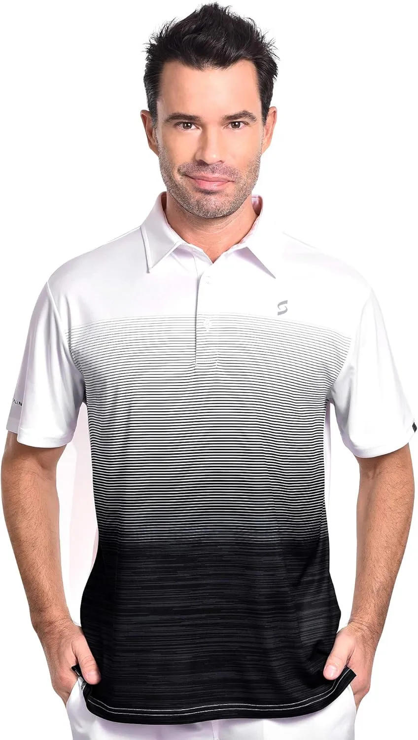 Mens Athletic Tennis Polo Shirt. Material Wicks Sweat and Dries Fast, Size S-2XL
