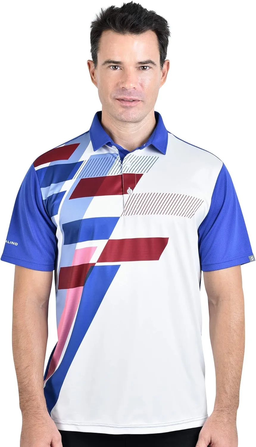 Men's Bowling Polo Shirts Material Wicks Sweat & Dries Fast, Size S-6XL