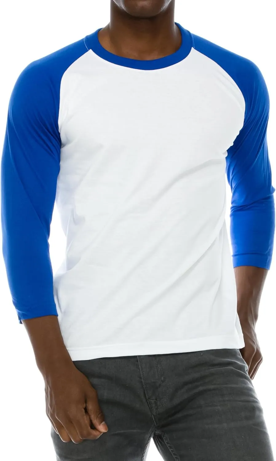 Men's Casual Classic Raglan Basic Soft Cotton 3/4 Long Sleeve Sports Baseball Jerseys T Shirts