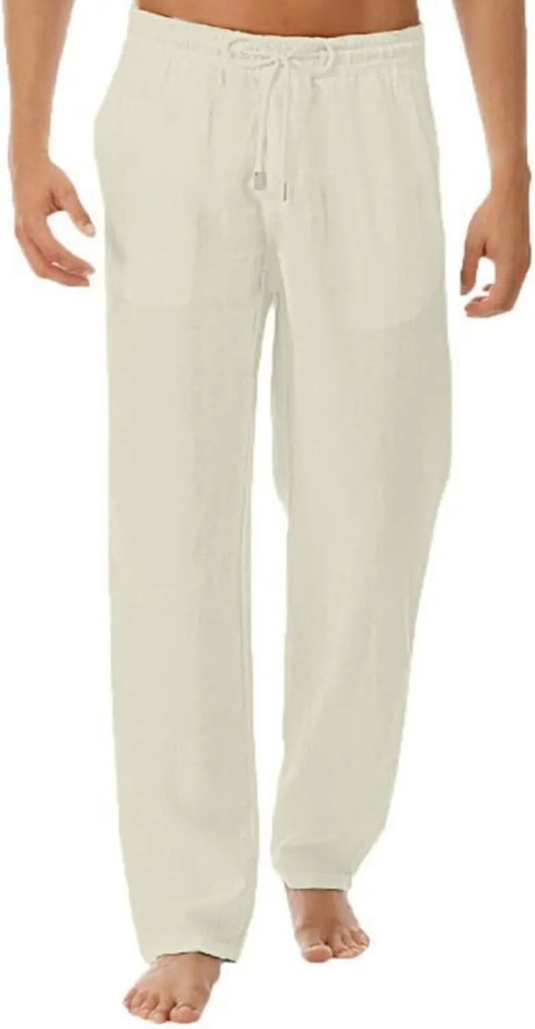 Men's Casual Dress Pants Elastic Waist Sweatpants Sports Long Pant Joggers Summer Trousers with Pockets Chino Pant Skinny Mens Casual Pants