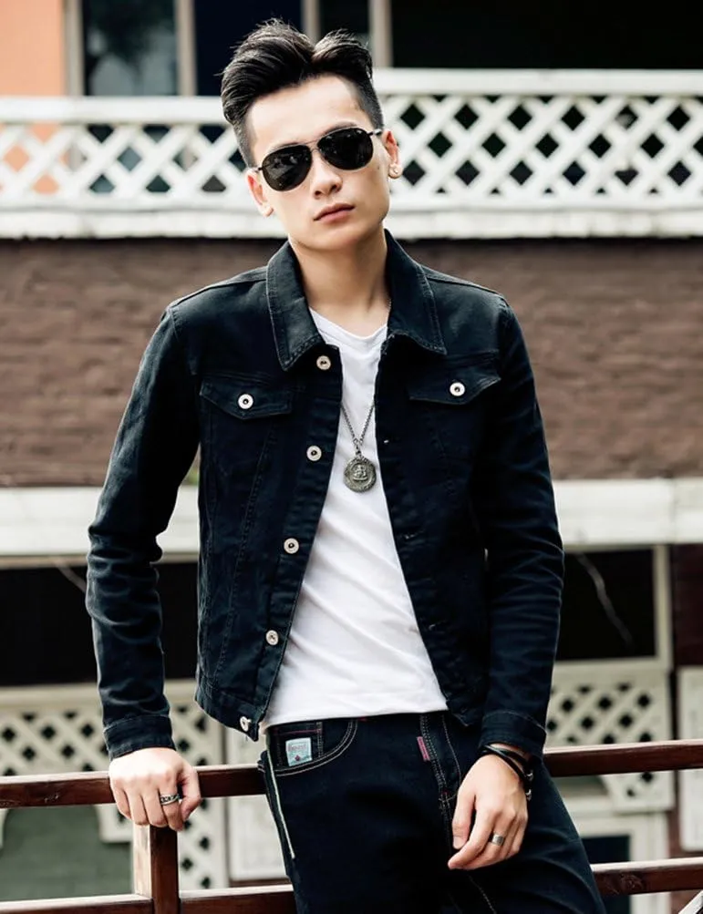Mens Classic Slim Fit Trucker Denim Jean Jacket