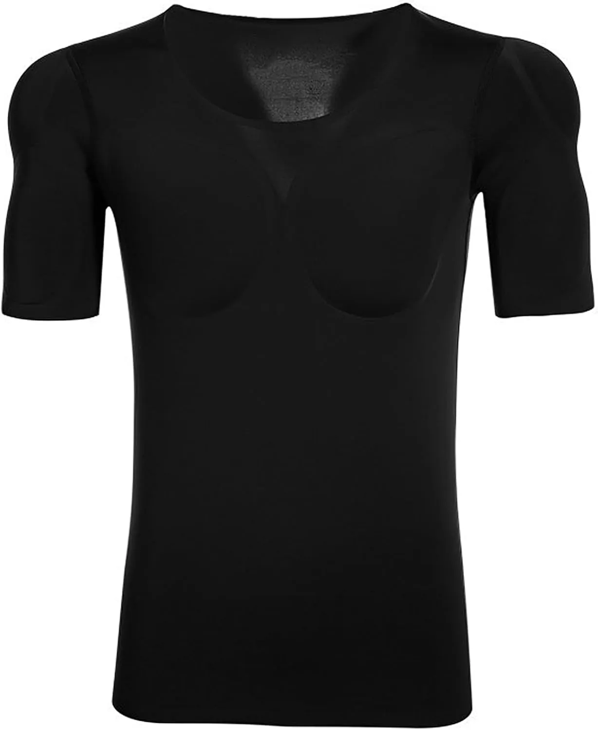 Men's Fake Muscles Shirts, Invisible Chest Padded Underwear, Enhancers Strong Shoulder Undershirt