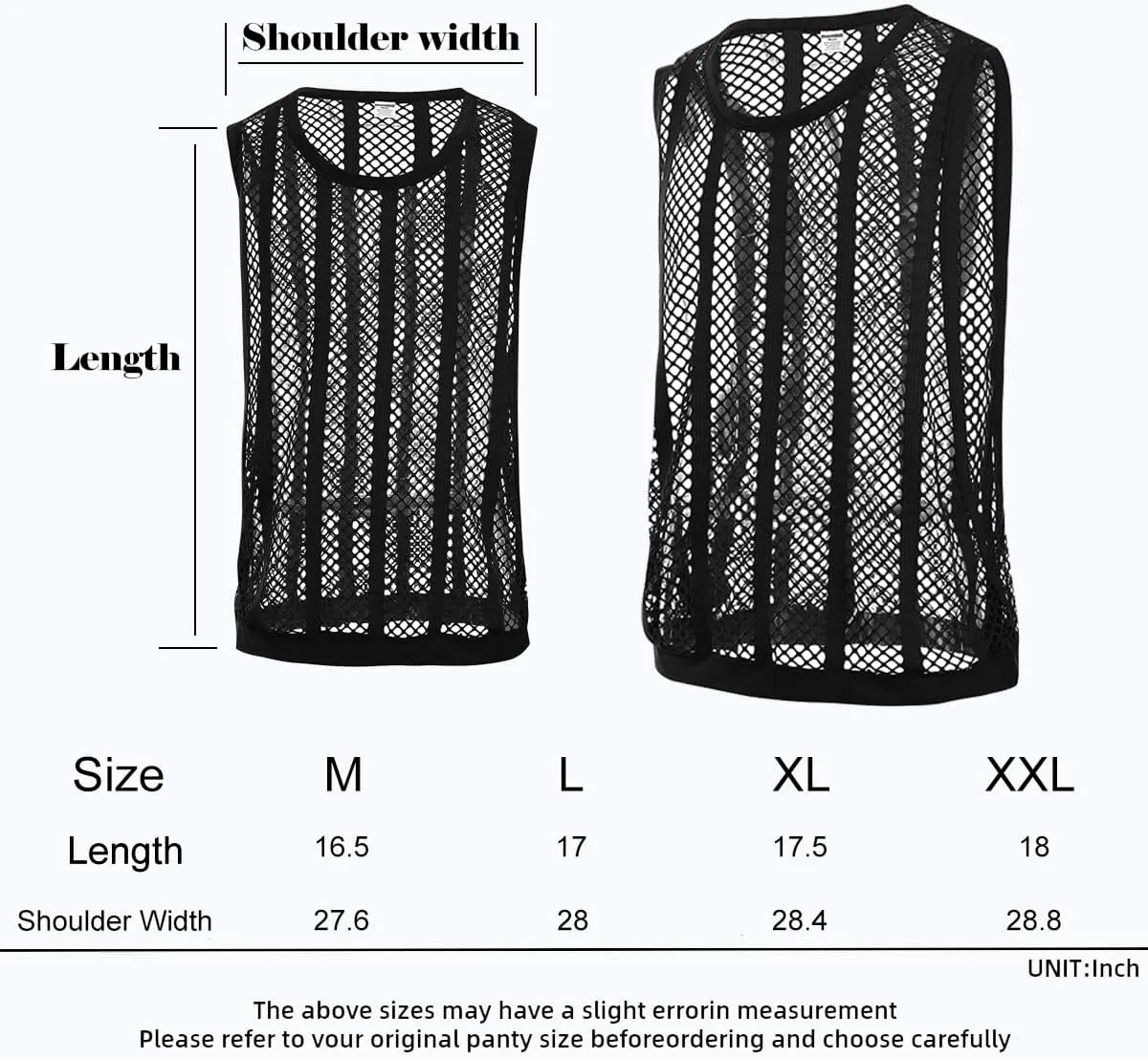 Mens Fishnet Tank Top Mesh Vest See Through Breathbale Sleeveless Shirts