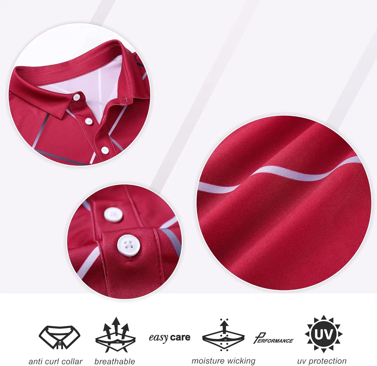 Men's Golf Shirts-Moisture Wicking Dry Fit Performance Recycled Polo Short Sleeve for Bussiness Casual Tennis