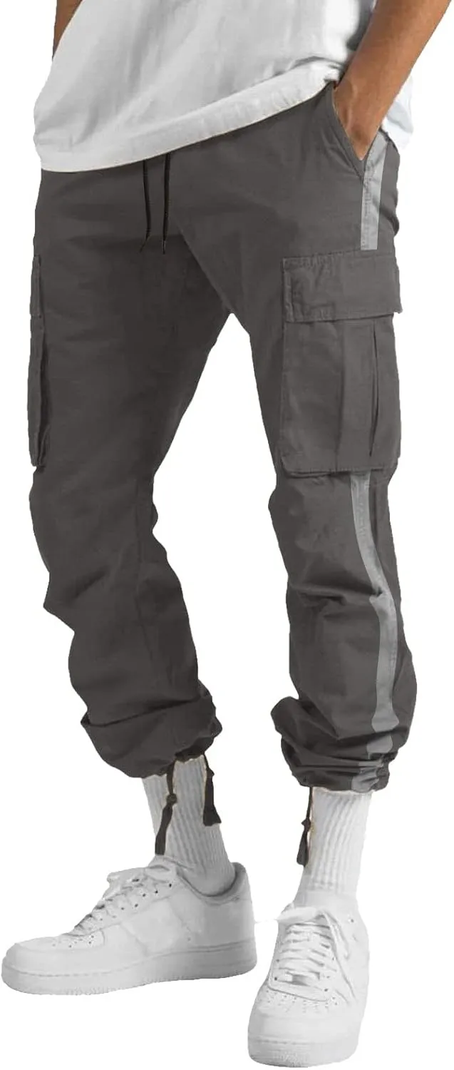 Mens Hiking Outdoor Recreation Pants Fleece Sweatpants Men's Casual Cargo Sweatpants with Pockets Long Openleg Track