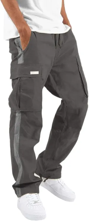Mens Hiking Outdoor Recreation Pants Fleece Sweatpants Men's Casual Cargo Sweatpants with Pockets Long Openleg Track