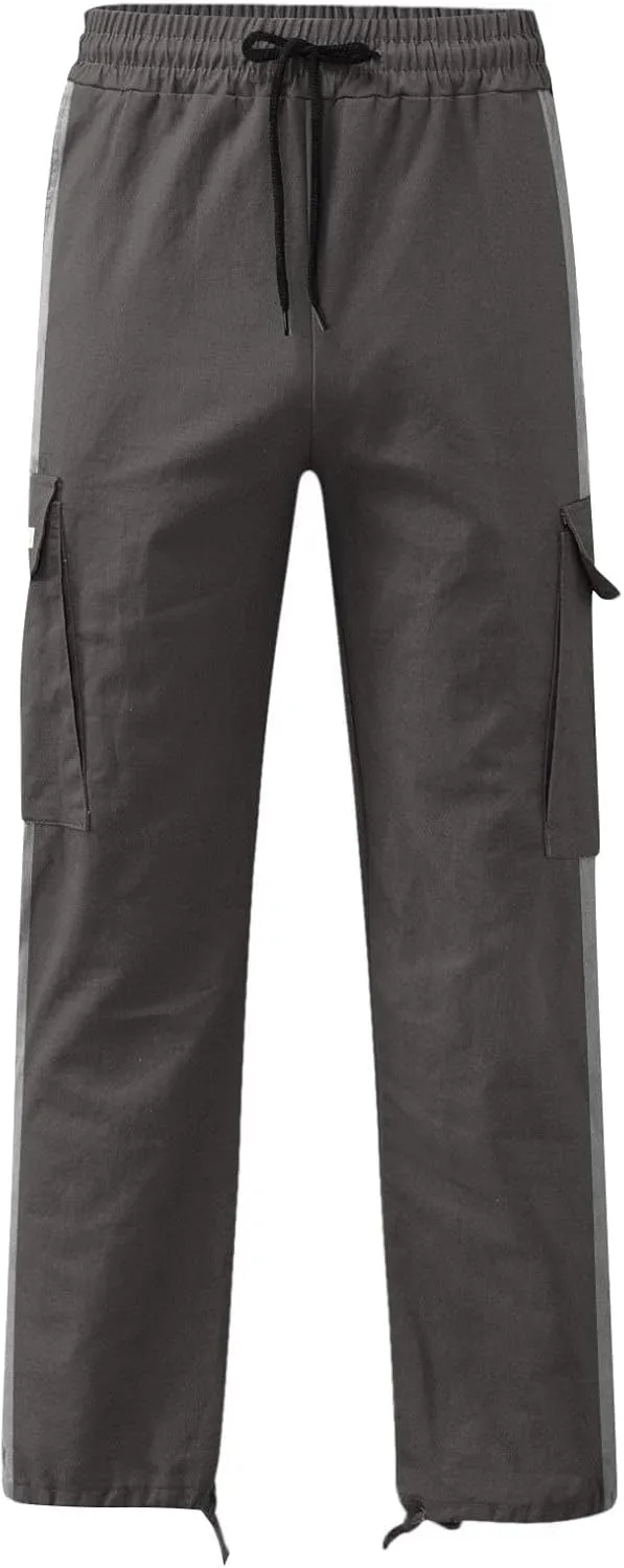 Mens Hiking Outdoor Recreation Pants Fleece Sweatpants Men's Casual Cargo Sweatpants with Pockets Long Openleg Track