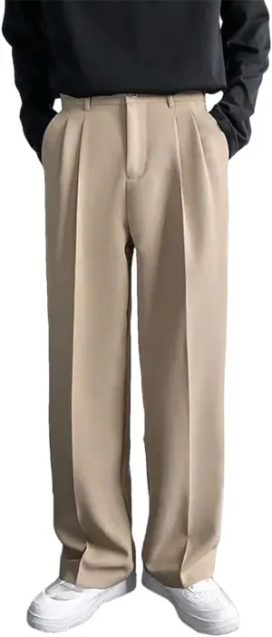 Men's Loose Casual Pants Solid Color Wide Leg Pants Formal Business Design Suit Pants Trousers