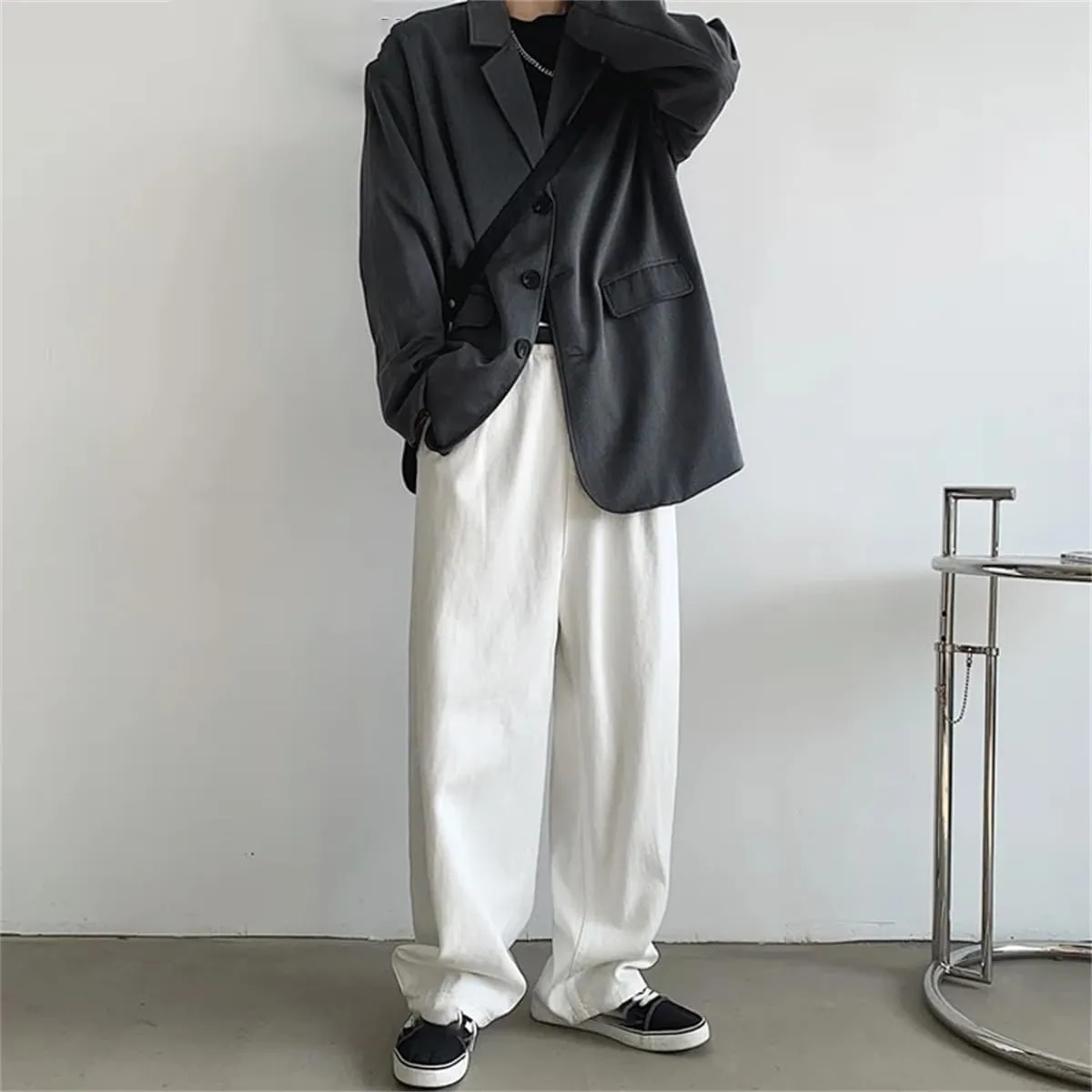Men's Loose Casual Pants Solid Color Wide Leg Pants Formal Business Design Suit Pants Trousers