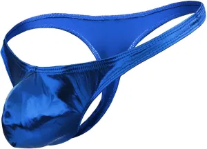 Men's PU Leather Thong Faux Leather Bikini Underwear Shiny G String Thongs Sexy Jockstrap Pouch Underwear
