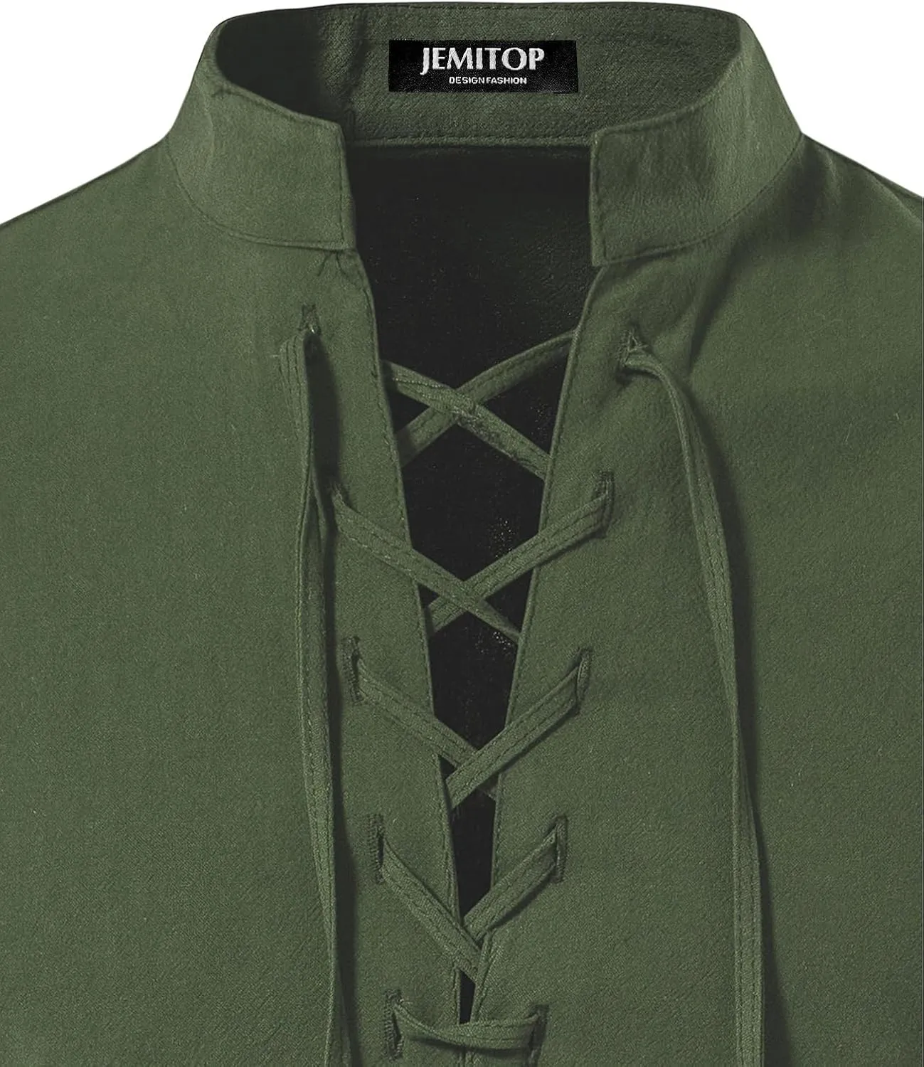 Men's Pure Cotton Retro Lace Up Shirts for Renaissance Pirate Viking Medieval