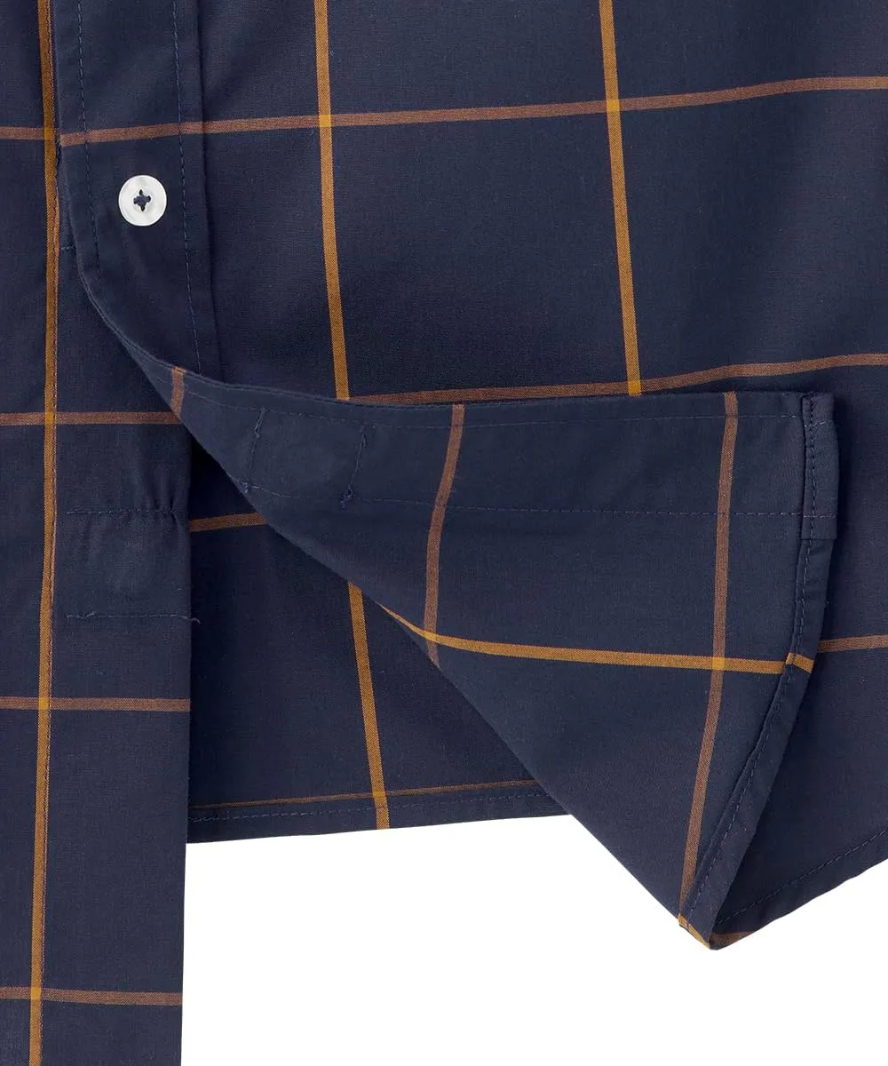 Mens Self Dressing Magnetic Buttons Adaptive Plaid Dress Shirt