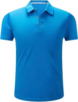 Men's Sport Short Sleeve Polo Shirts Summer Solid Quick Dry Golf Tennis Athletic Breathable Top