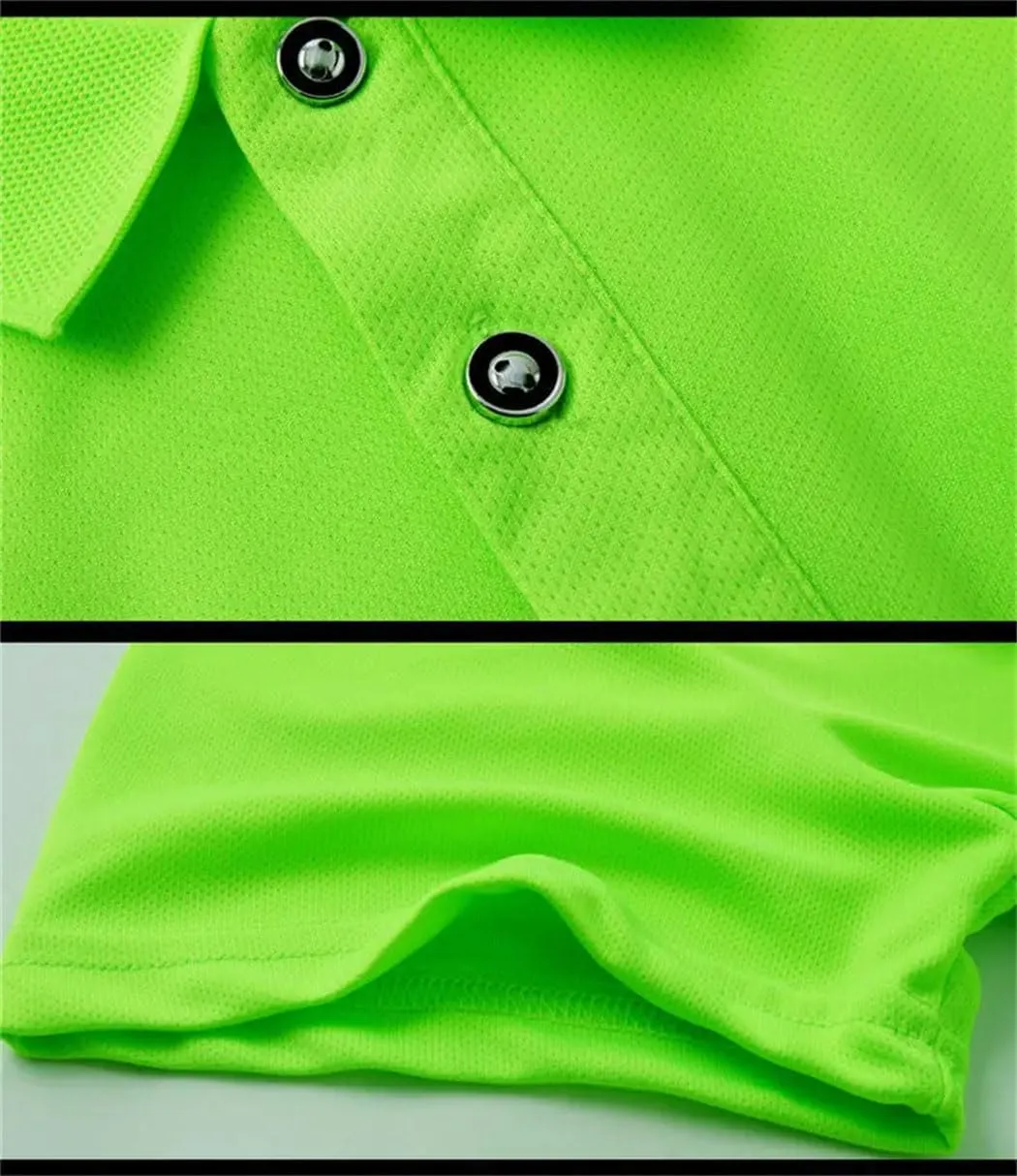 Men's Sport Short Sleeve Polo Shirts Summer Solid Quick Dry Golf Tennis Athletic Breathable Top