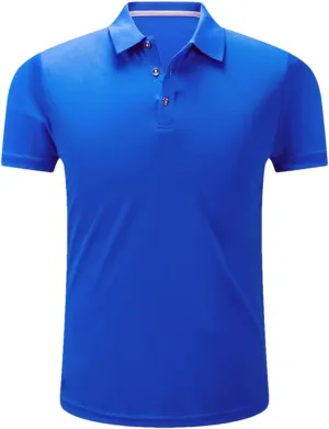 Men's Sport Short Sleeve Polo Shirts Summer Solid Quick Dry Golf Tennis Athletic Breathable Top