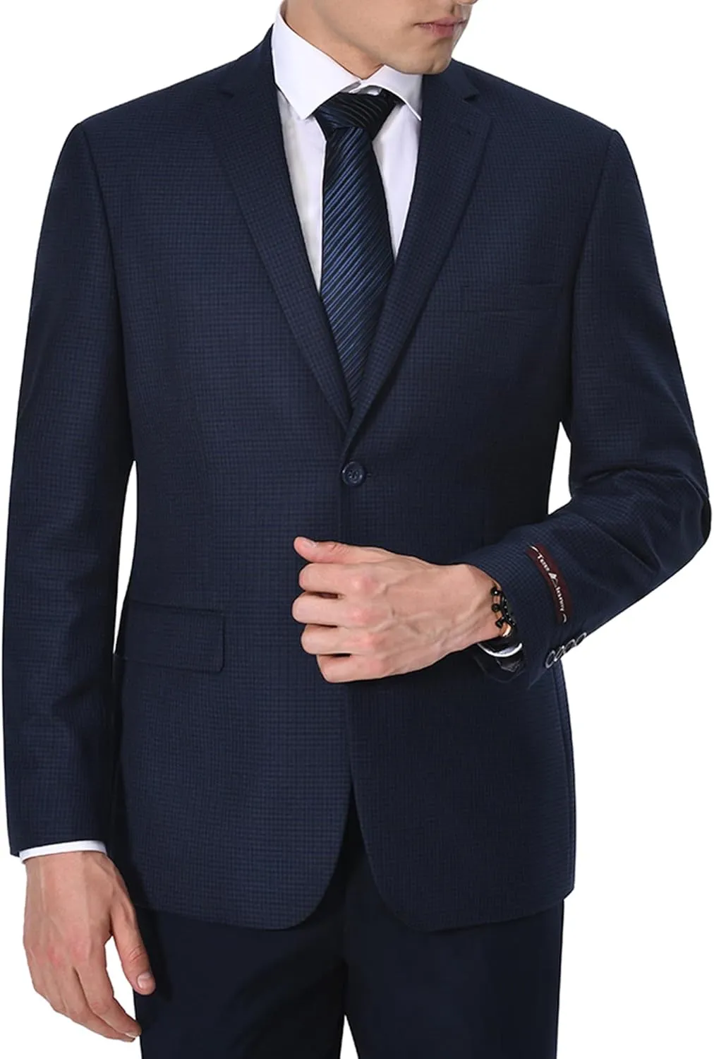 Men's Sports Coat Stylish Classic Fit Plaid Blazer 2 Button Single Breasted Spots Jacket for Casual Wear