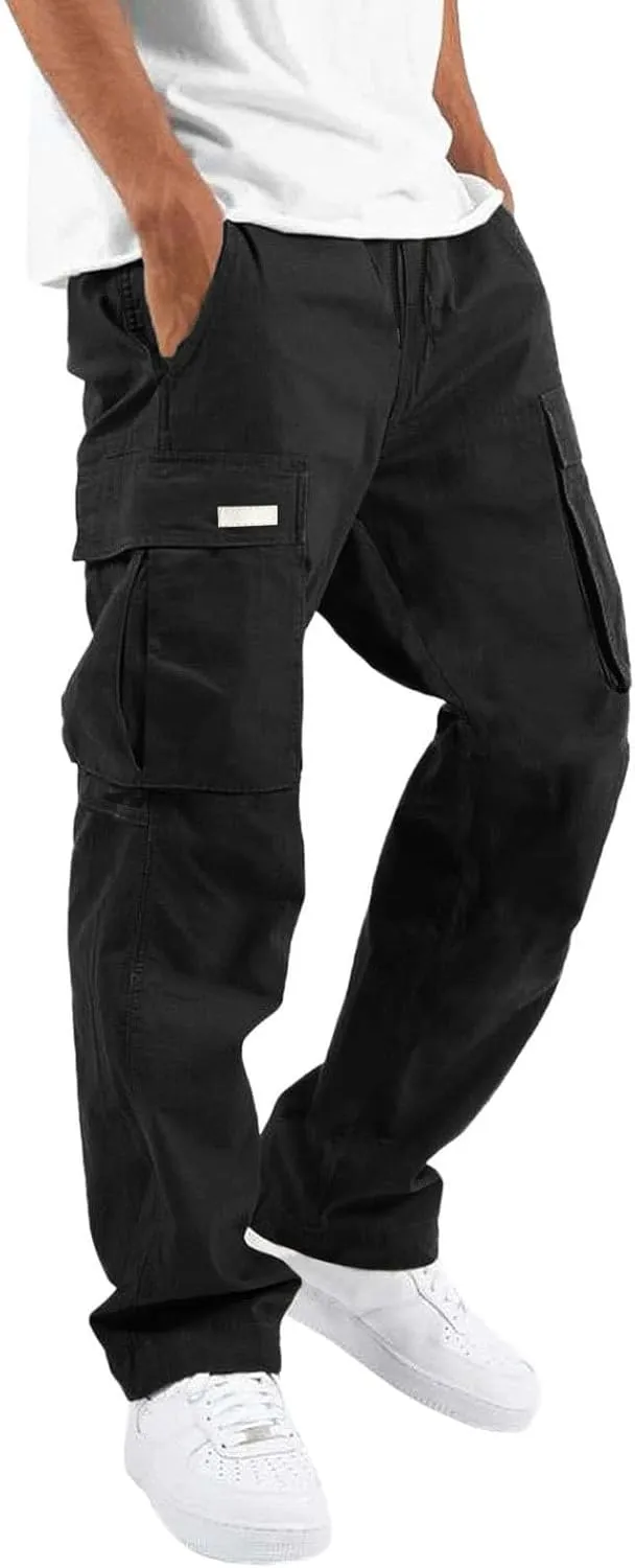 Mens Stretch Work Pants Regular fit with Multi Pocket Quick Dry Summer Sport Pants for Men Daily and Cargo wear