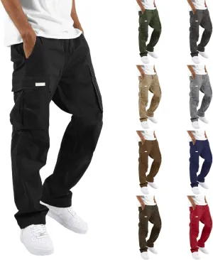 Mens Stretch Work Pants Regular fit with Multi Pocket Quick Dry Summer Sport Pants for Men Daily and Cargo wear