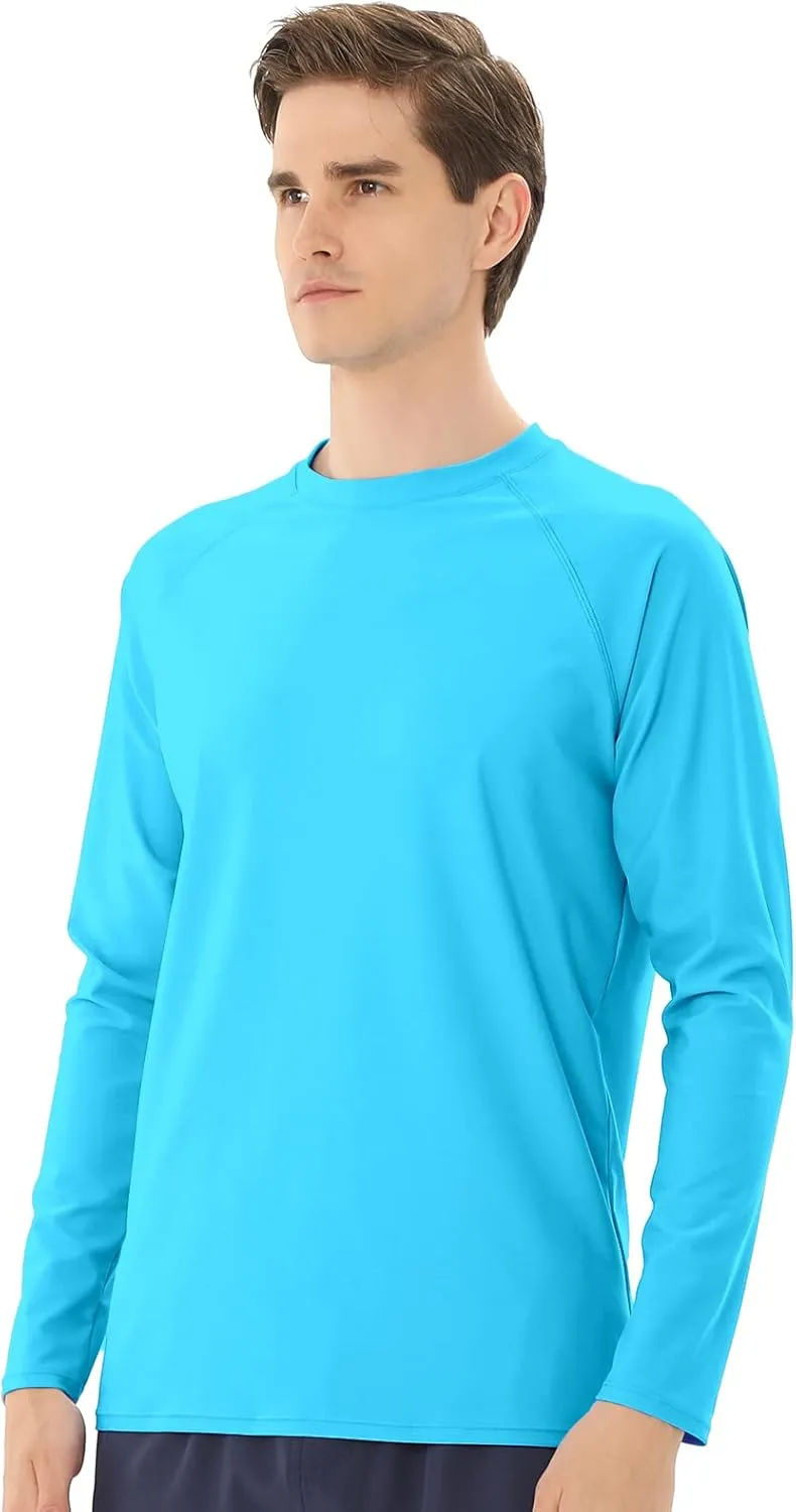 Men's Swim Shirts Rash Guard Long Sleeve UPF 50  Sun Protection Quick Dry Compression Surf Shirt