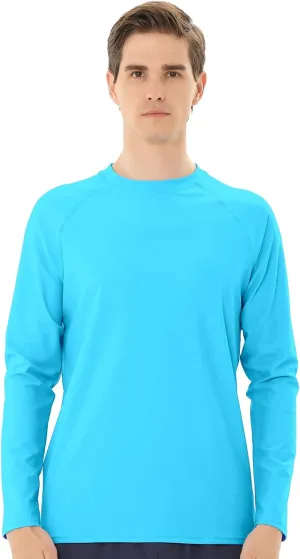 Men's Swim Shirts Rash Guard Long Sleeve UPF 50  Sun Protection Quick Dry Compression Surf Shirt