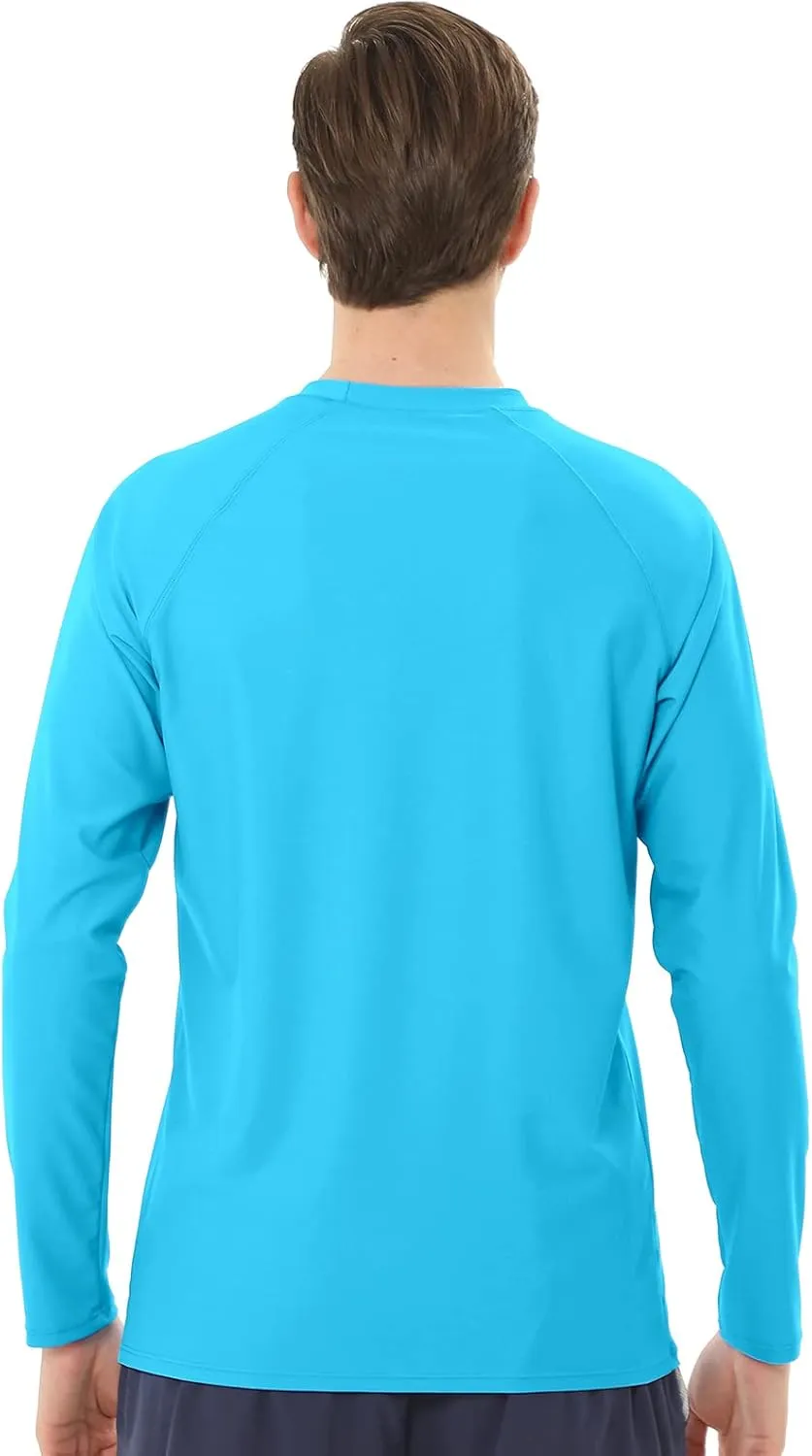 Men's Swim Shirts Rash Guard Long Sleeve UPF 50  Sun Protection Quick Dry Compression Surf Shirt